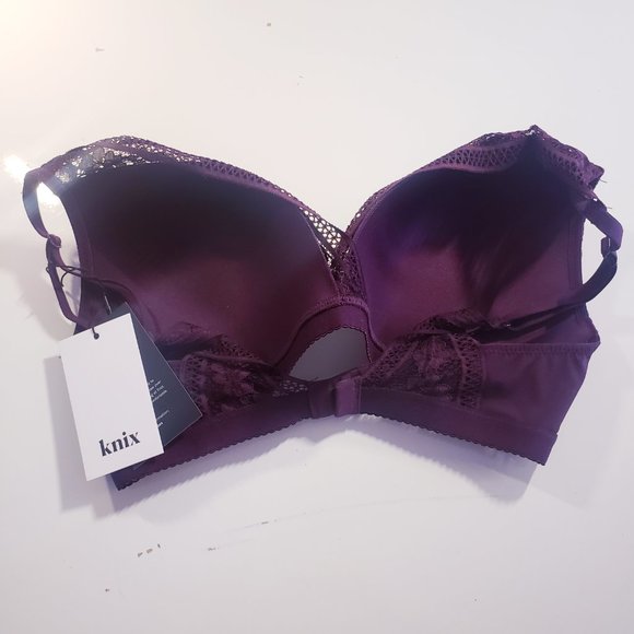 *BRAND NEW* in pack - KNIX - Lace Deep-V Bralette - PURPLE - Picture 4 of 11